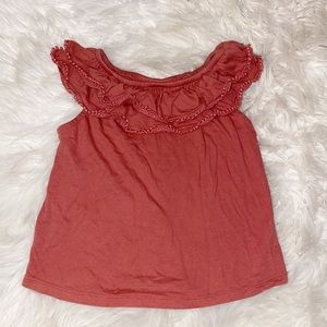 Girl’s Coral Ruffle Short Sleeve Top